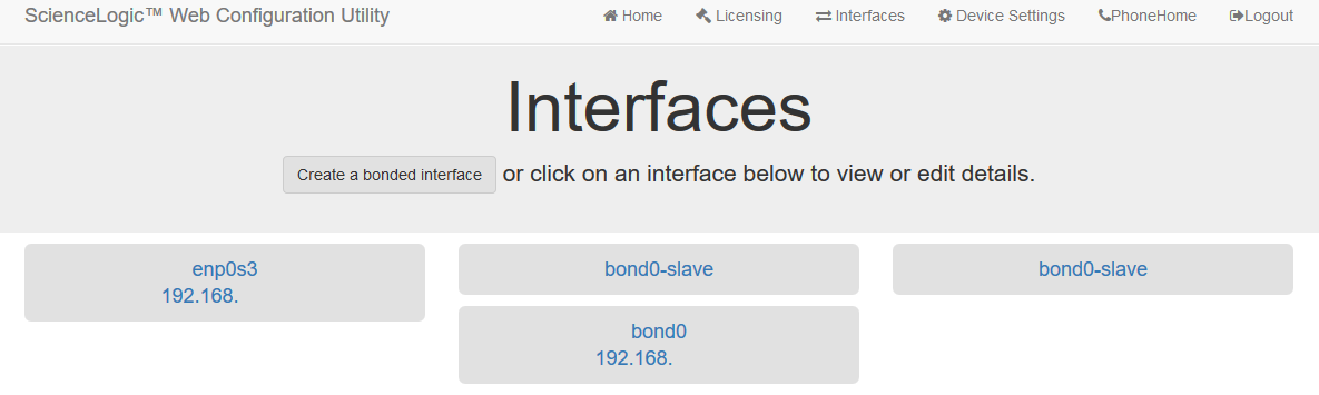 Removing Interface Bonding from a ScienceLogic Appliance